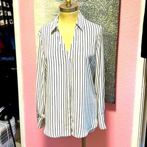 Wolworth PL Blouse white with black stripes, never worn, clean